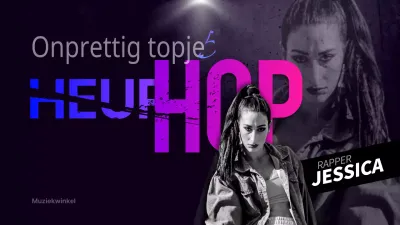 Hippe muziekhoes in blauw en paars