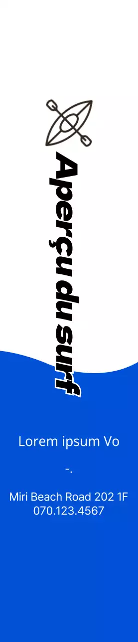 Concept simple en bleu marine et noir pour l'information et la promotion du surf