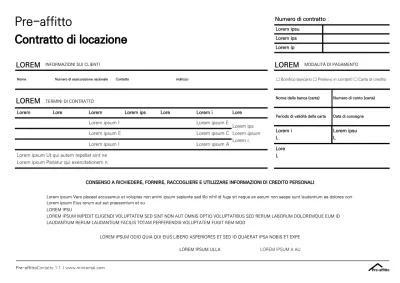 Modello di contratto di noleggio auto con uno stile semplice e pulito