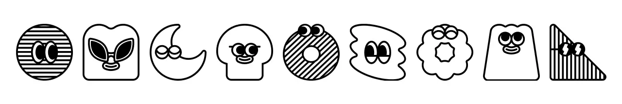 黒のすっきりとしたかわいいデザートイラストとテキスト文言の組み合わせスタイルカフェのイラスト素材