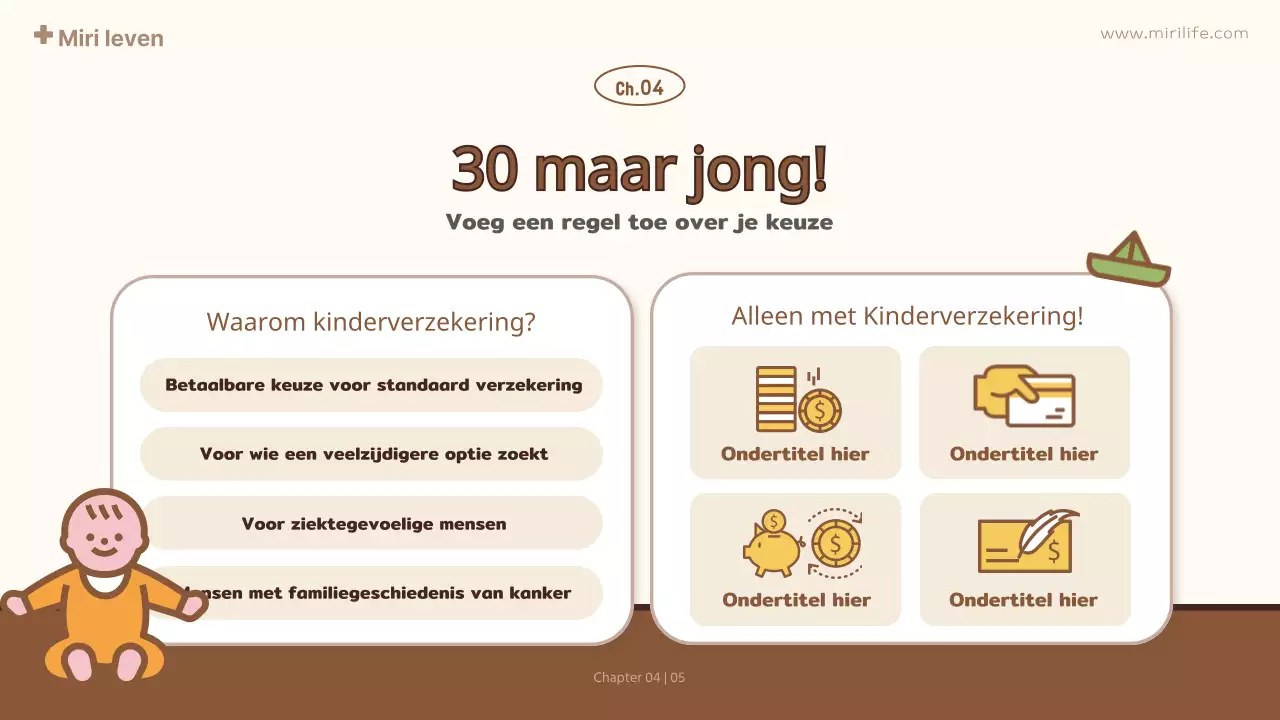 geel schattig voorstel kinderverzekering