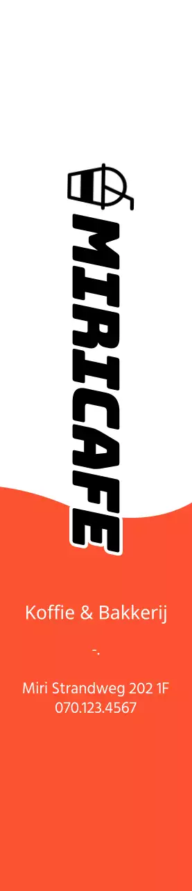 Een café en bakkerij promoten met een eenvoudig concept in oranje en zwart