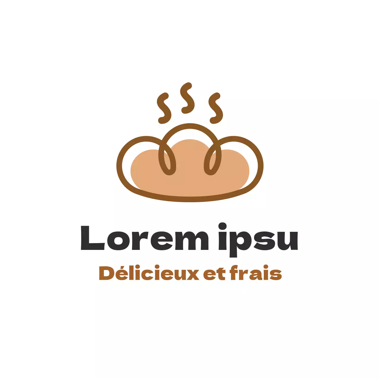 Illustration marron étiquette propre restaurant boulangerie