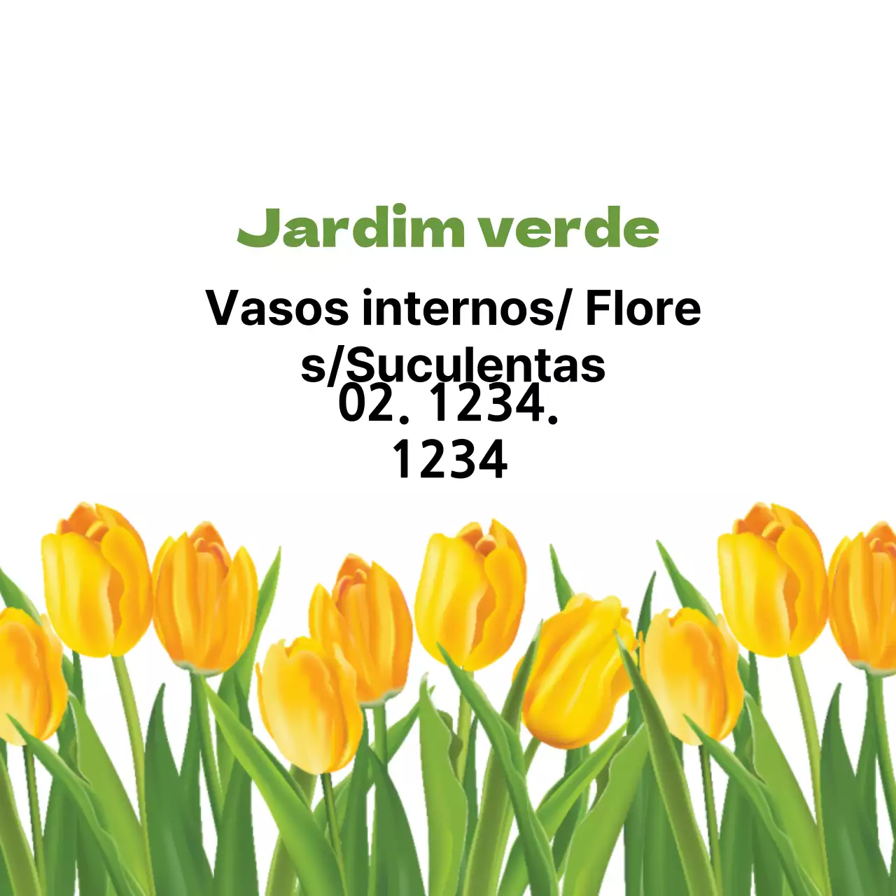 Etiqueta de jardim botânico com uma ilustração verde amarela