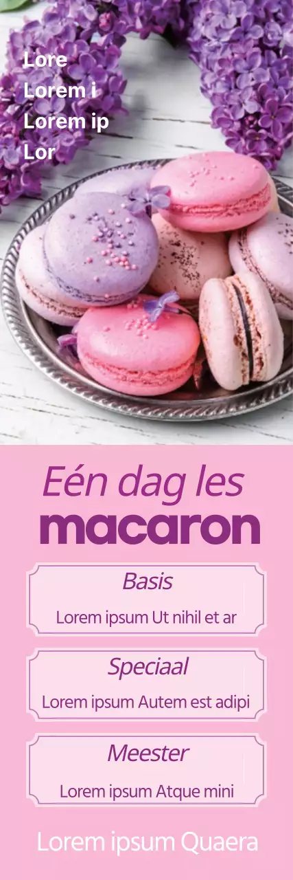 Promoot je schattige macarons eendaagse les door je roze foto te benadrukken