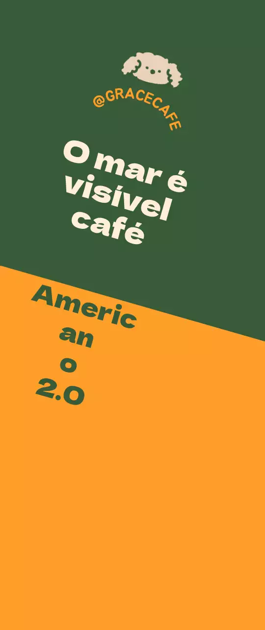 Um bonito logotipo verde e laranja de um café, guia de menu e promoção.