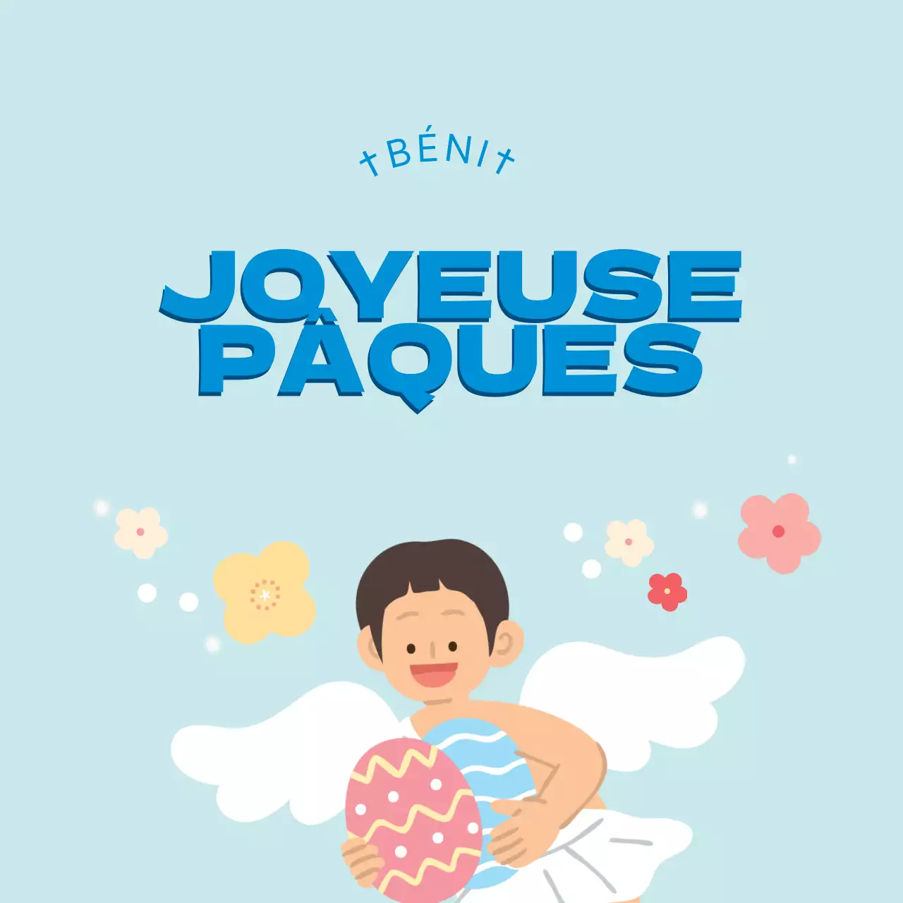 Illustration bleue, étiquettes de Pâques pour l'église