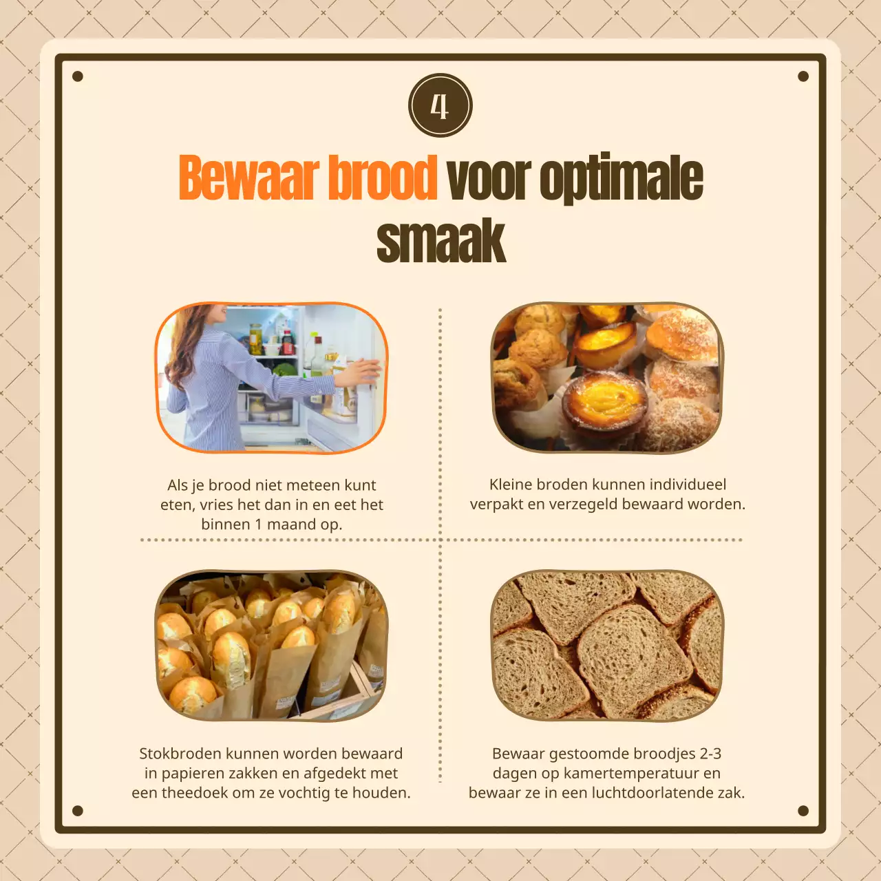 Ken je bruine en beige vintage broden