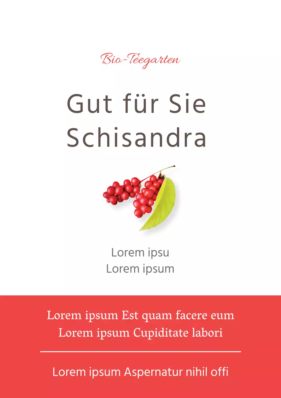 Werbung für ein rotes einfaches Erdbeer-Früchtetee-Getränkemenü