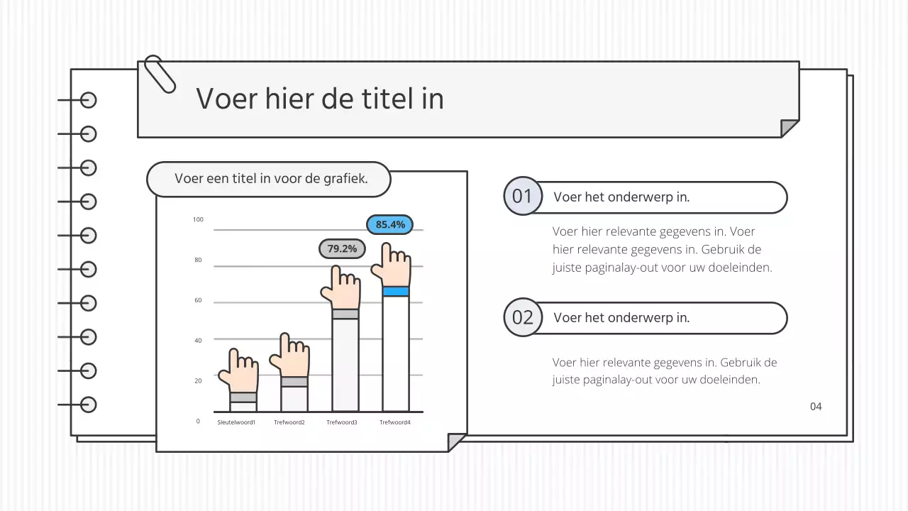 Strak conceptueel educatief presentatiepakket in wit en accentkleuren