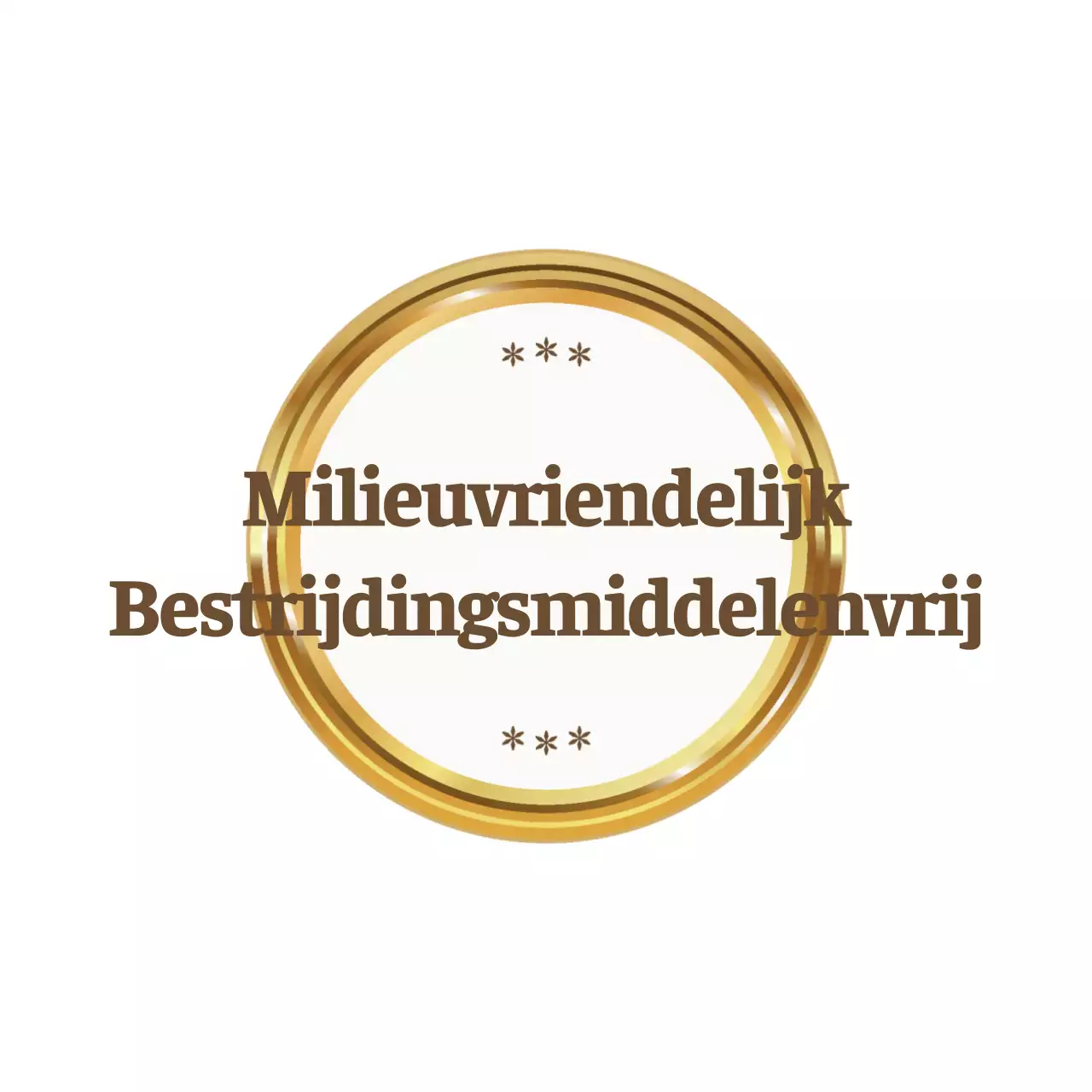 Eenvoudige milieuvriendelijke promotie met gouden en bruine tekst en illustratiekaders