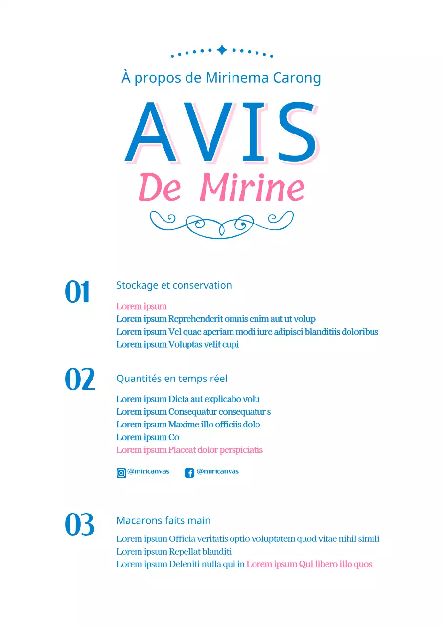 Guide des macarons en rose et bleu