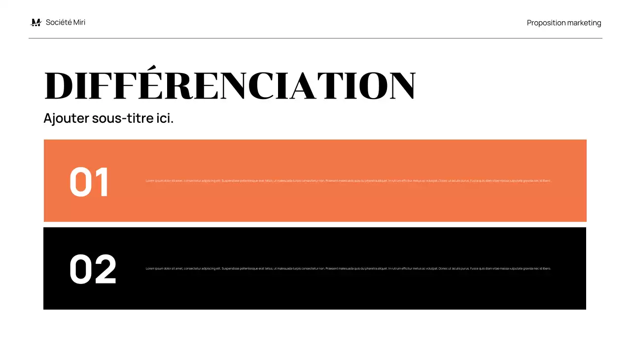 proposition de marketing moderne noir