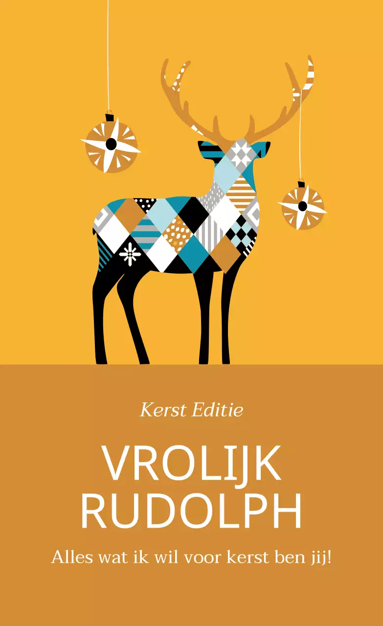 Geel Zwart Blauw Geïllustreerde Kerstcadeau Etiketten