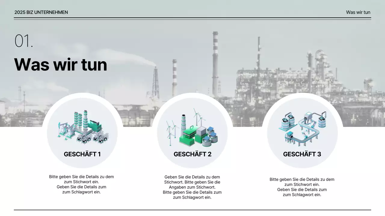 Hauptgeschäft in Grau und 3D-Fabriksymbol