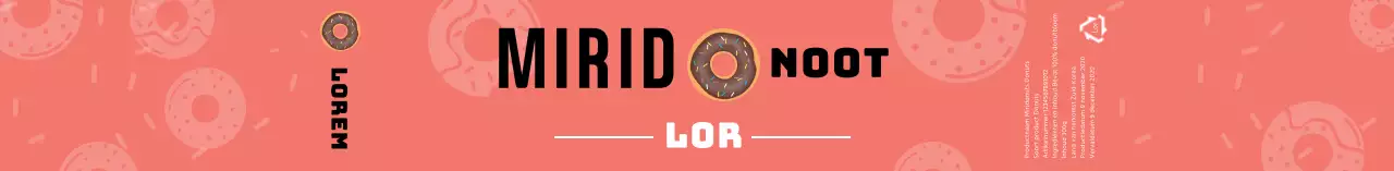 Roze illustratie patroon donut verpakking