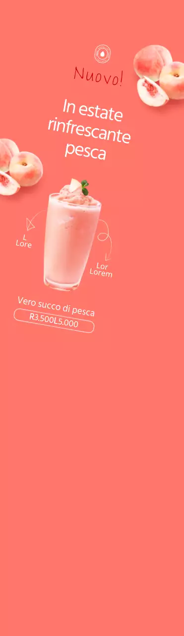 Stile semplice in rosa e bianco per promuovere un menu estivo