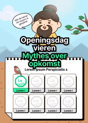 De blauwe lucht van Dangun Opa's personage als achtergrond voor de openingsceremonie