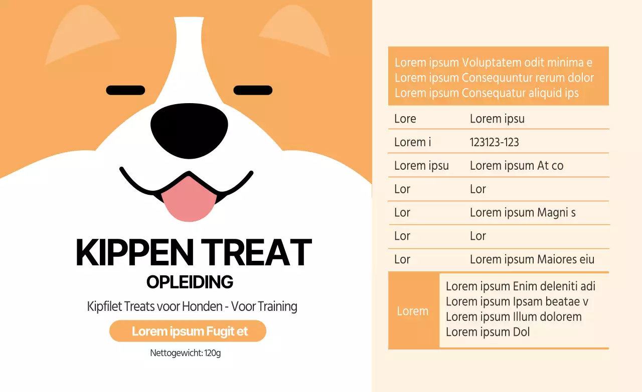 Oranje Geïllustreerde Schattige Dierensnoepjes Detail Etiket