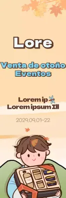 Descuento en un concepto de ilustración animada de otoño en naranja y azul claro