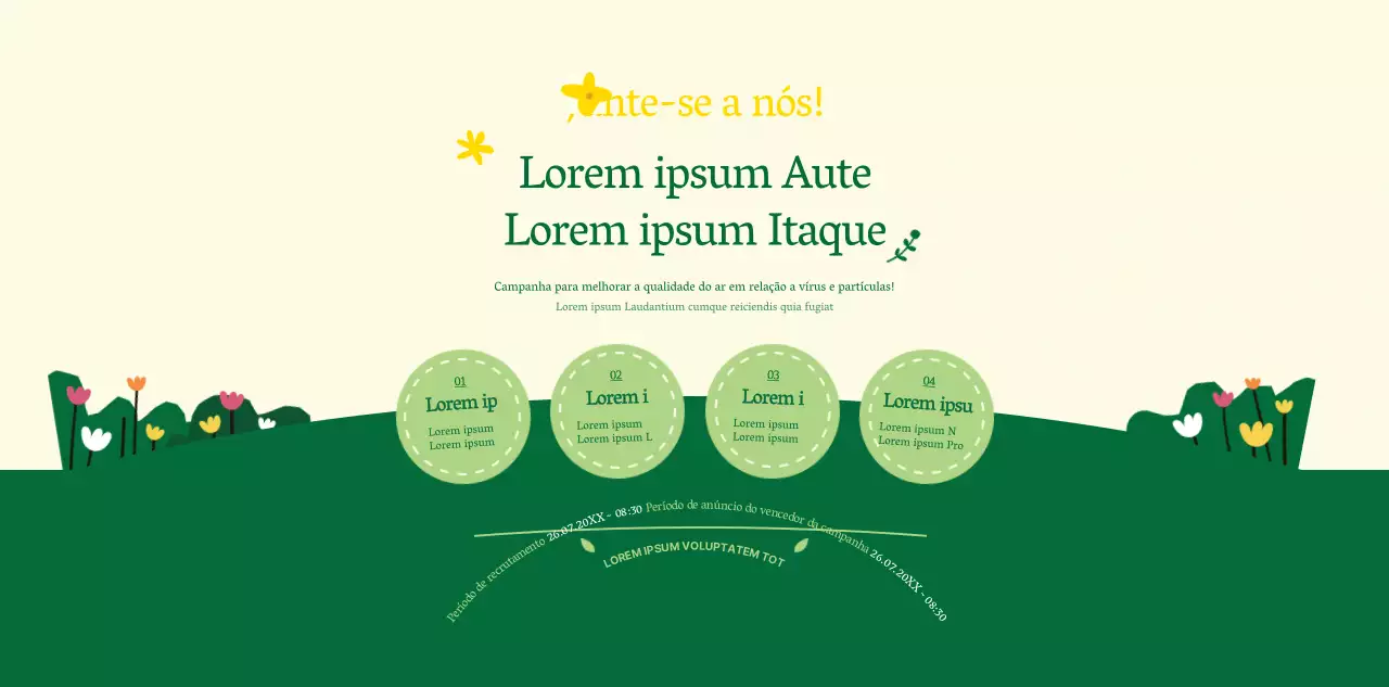 Sobre a campanha verde e amarela de estilo limpo para ir a pé para o trabalho