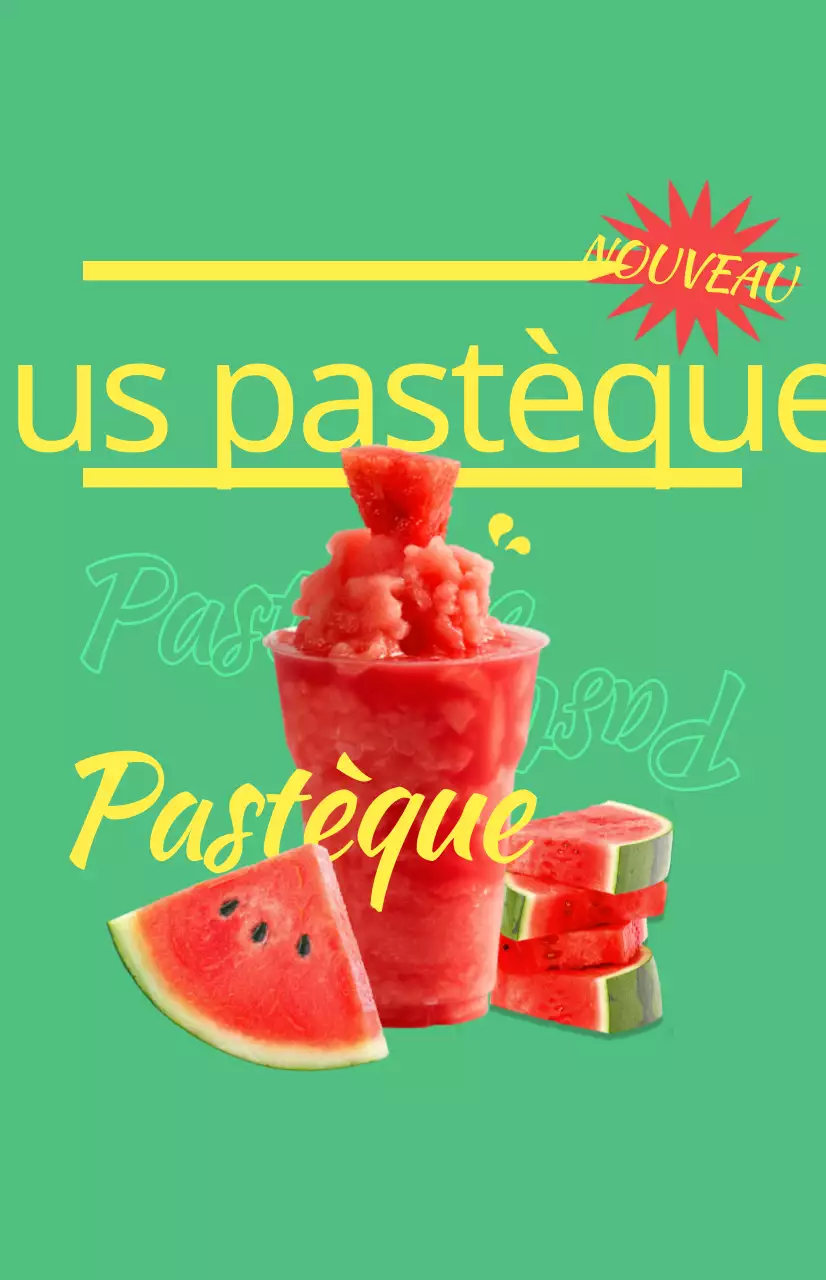 Faites la promotion du menu de votre café avec des images de boissons et des textes colorés et illustrés.