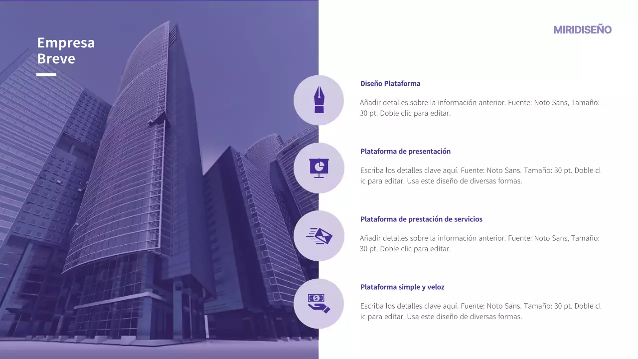 Plantilla de carta de presentación corporativa en tono morado