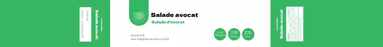 L'étiquette de la salade verte et propre