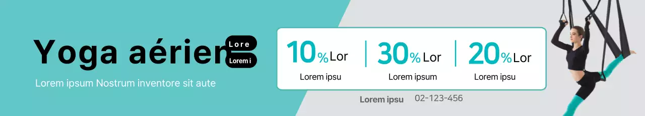  Bannière promotionnelle simple et volante de yoga à la menthe