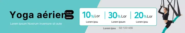 Bannière promotionnelle simple et volante de yoga à la menthe