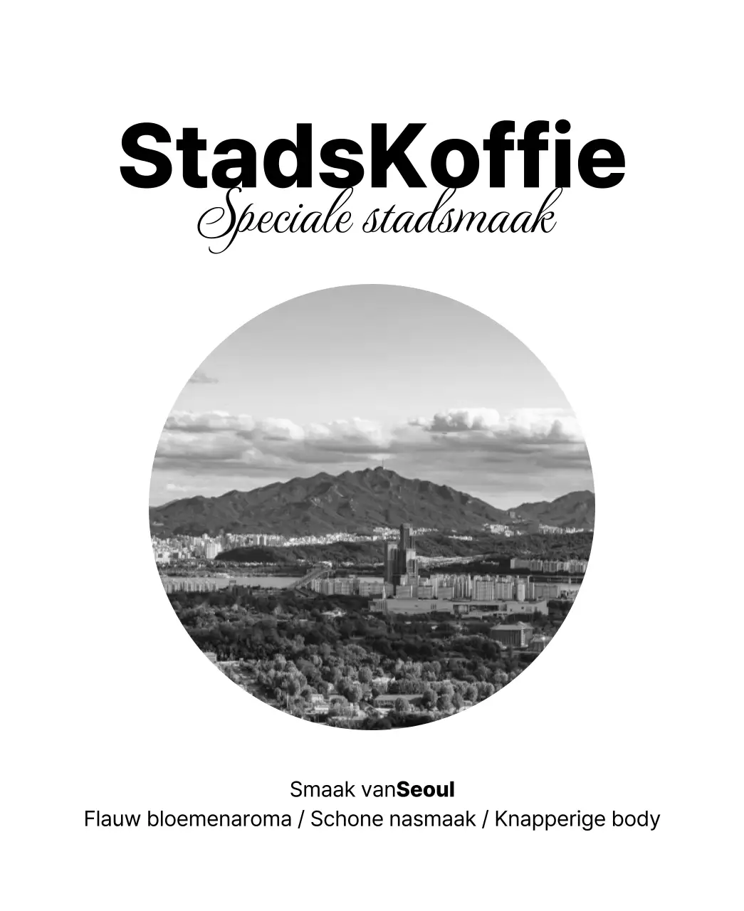 Eenvoudig ontwerp met zwart-wit landschapsfotografie