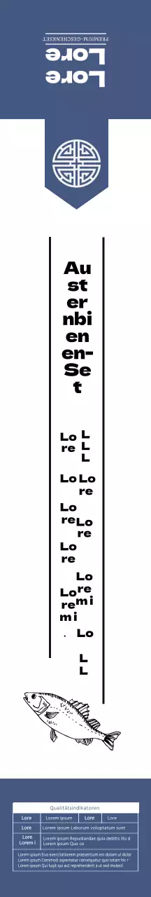 Weiß Blau Neat Illustration Auster Set