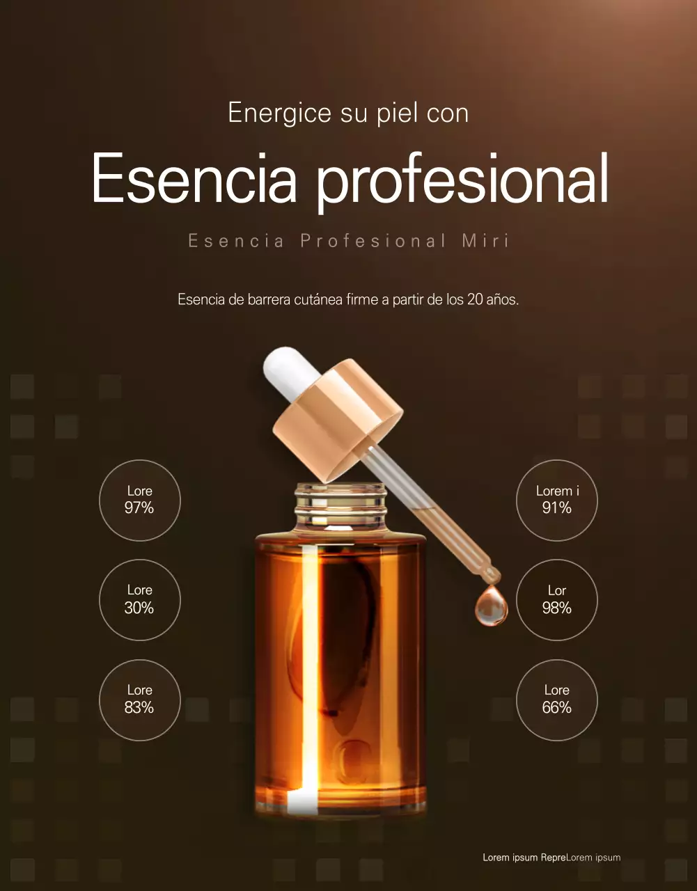 Promover el concepto de cosméticos de lujo de color marrón oscuro