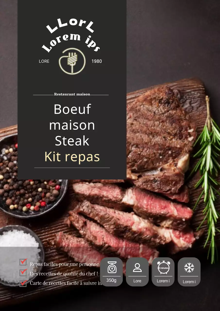 Promote Black Luxurious Restaurant Steak Meal Kit
