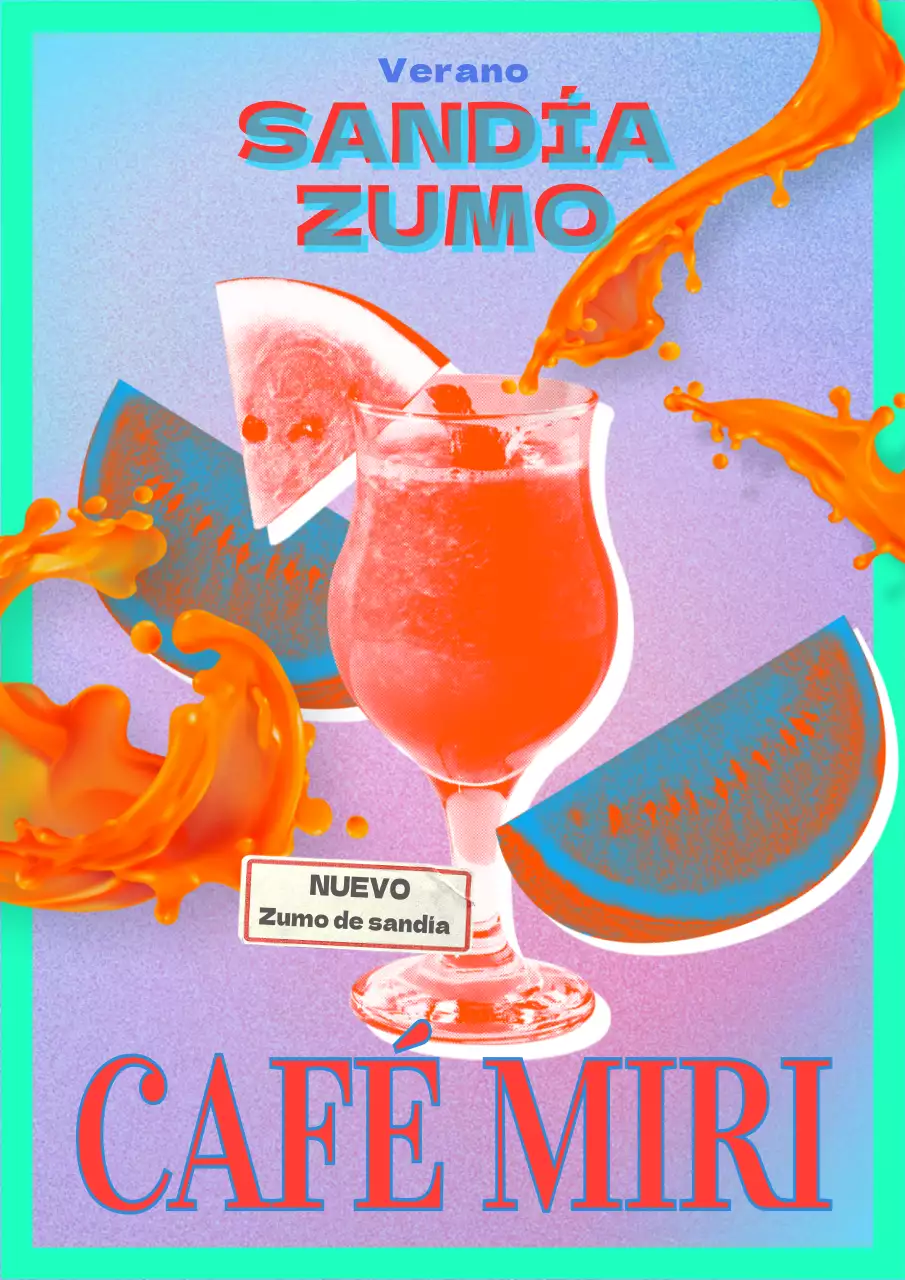 Promocione su nueva carta de zumos de verano con un concepto pop art
