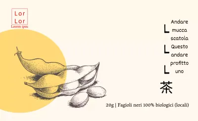 Disegno giallo Adesivo per il tè dei fagioli neri