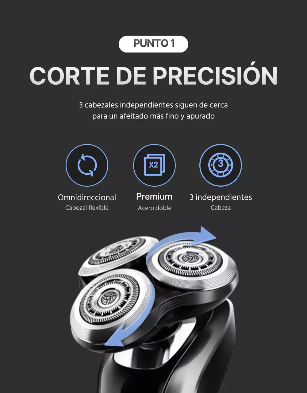 Promocionar la electrónica con un concepto sencillo en negro y plata