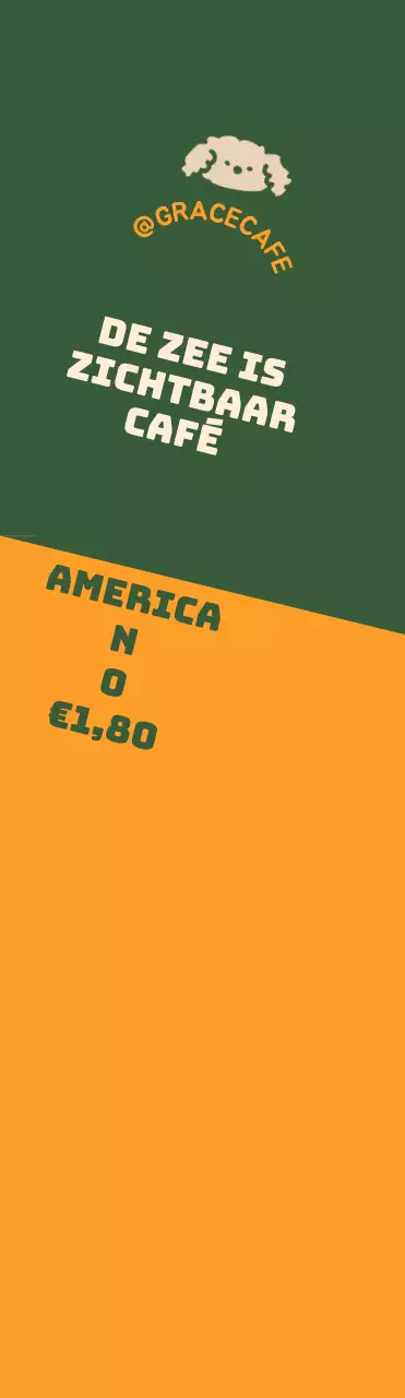 Een leuke groene en oranje café logo-stijl menu gids en promotie.