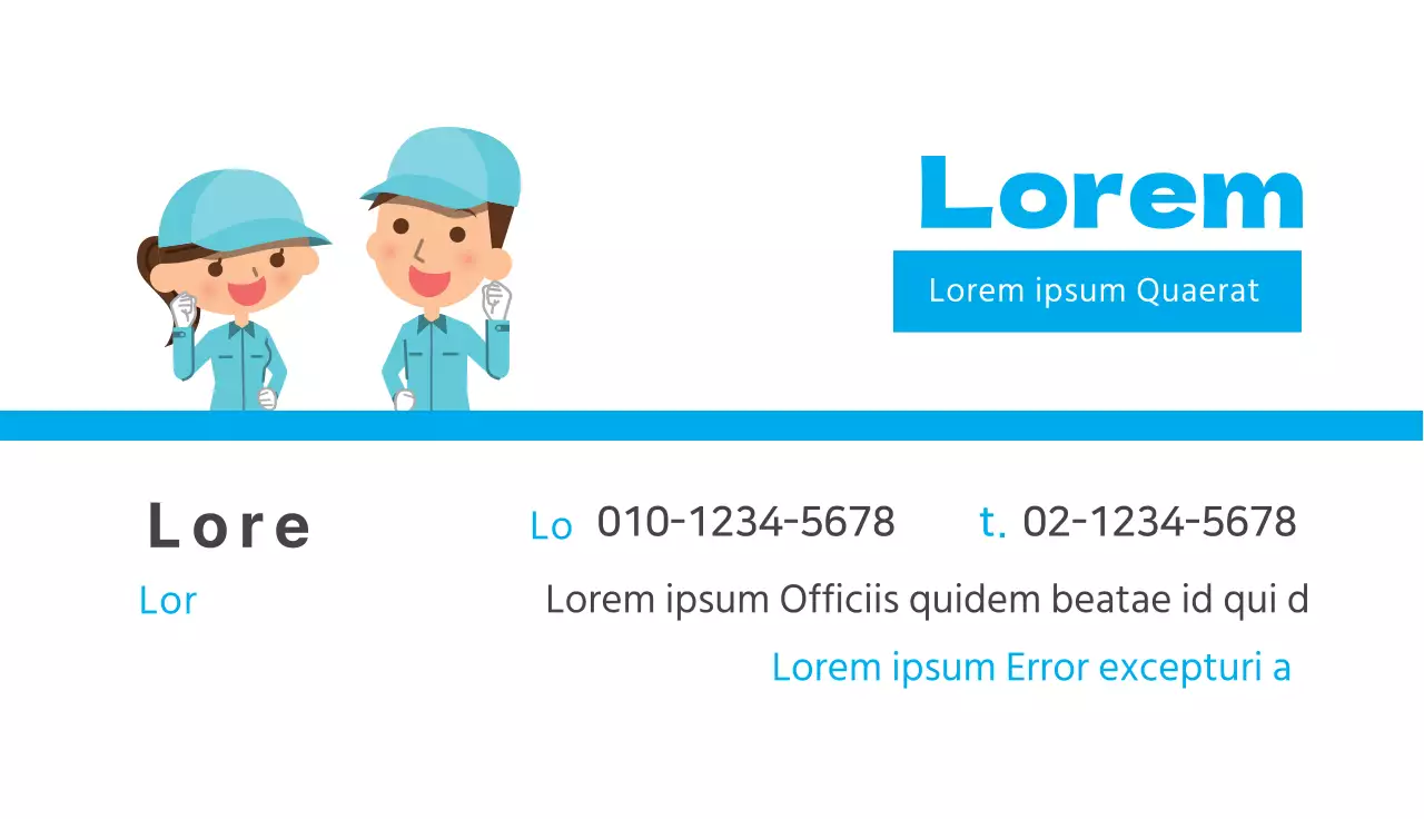 Simpático servicio de limpieza con ilustración azul