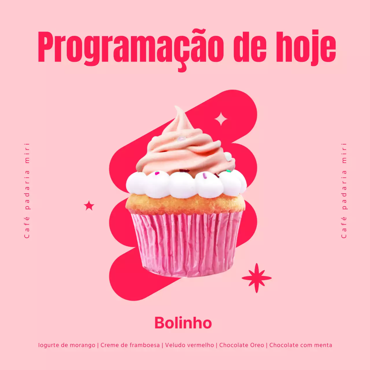 O alinhamento de hoje neste bonito café cor-de-rosa