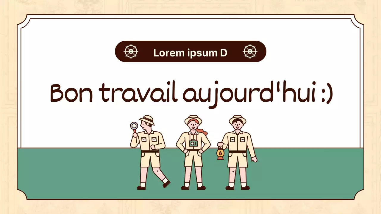 Des illustrations historiques en beige et en vert mettent en valeur les leçons d'histoire du monde.