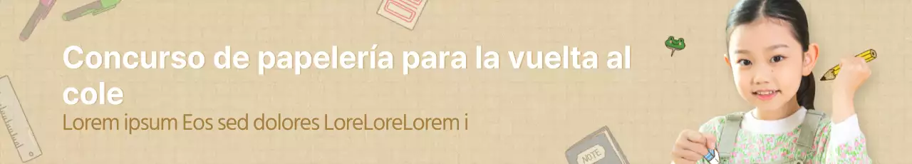 Oferta de papelería verde y marrón para la vuelta al cole