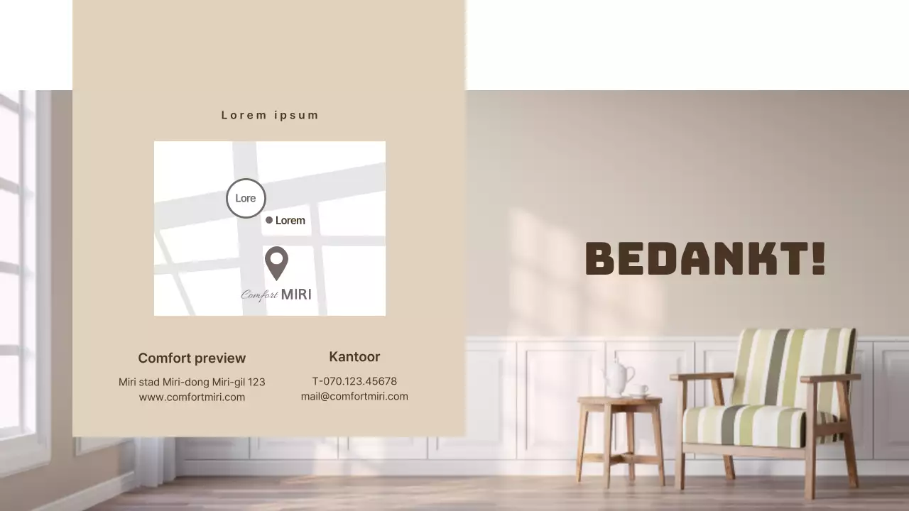 Aanbiedingsbrief beige en bruin appartement