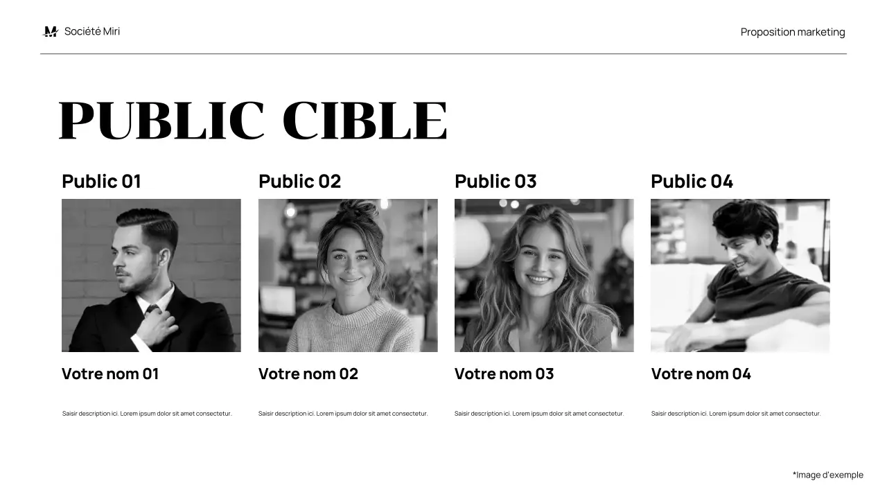 proposition de marketing moderne noir