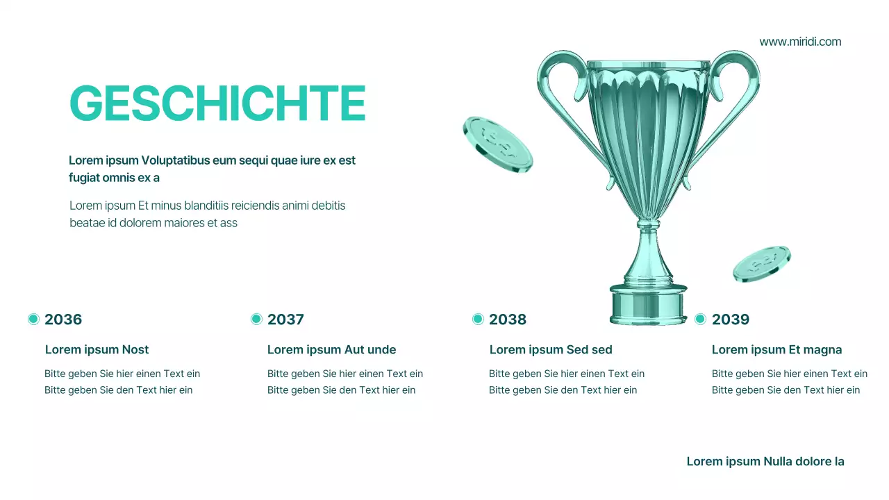 Ein mintgrüner und weißer, geometrischer Prospekt einer Maklerfirma