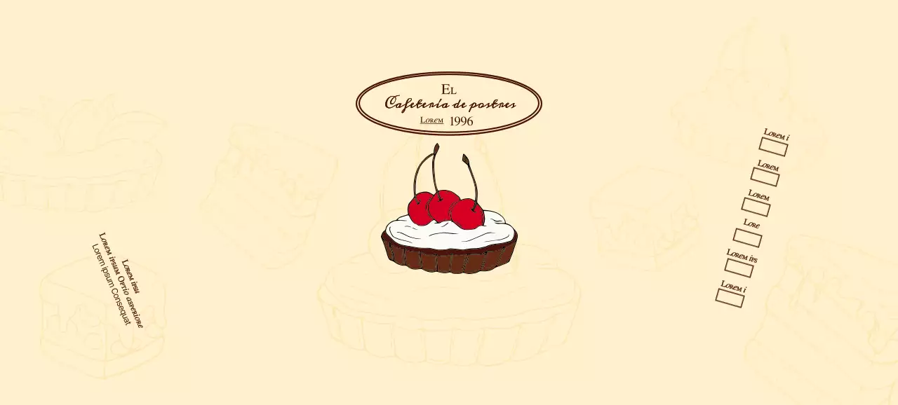 Promocione e informe a los cafés con un emotivo logotipo en marrón rojizo y amarillo pálido