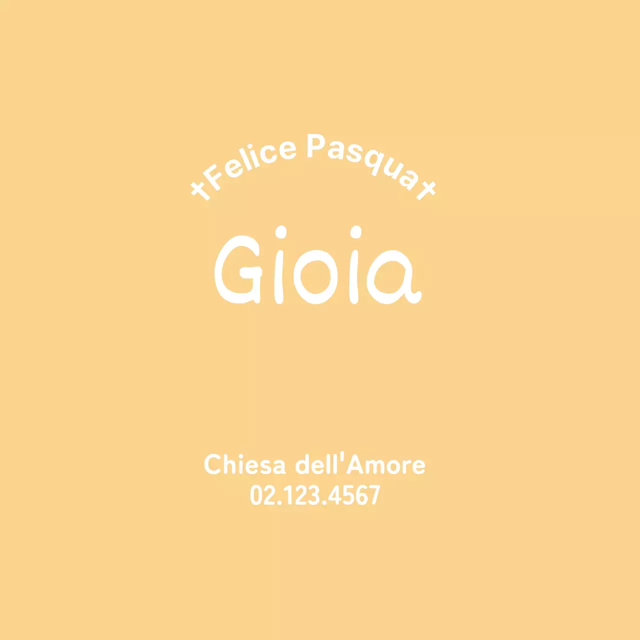 Simpatica etichetta della chiesa con scritte gialle