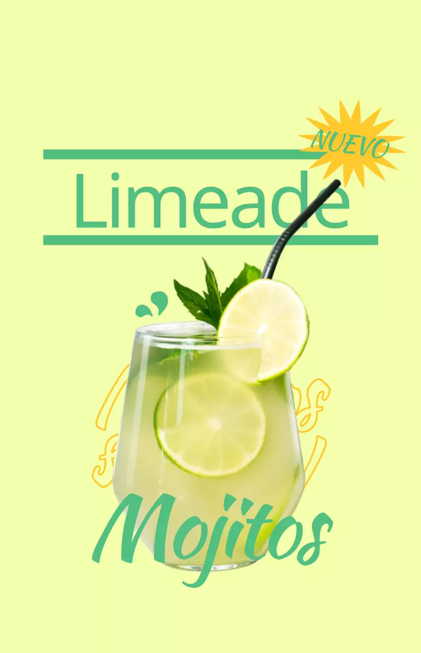 Promocione el menú de su cafetería con coloridas imágenes ilustradas de bebidas y texto