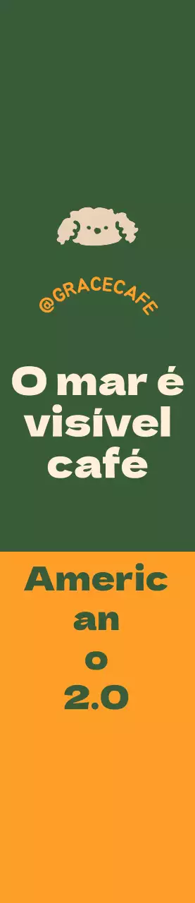 Um bonito logotipo verde e laranja de um café, guia de menu e promoção.