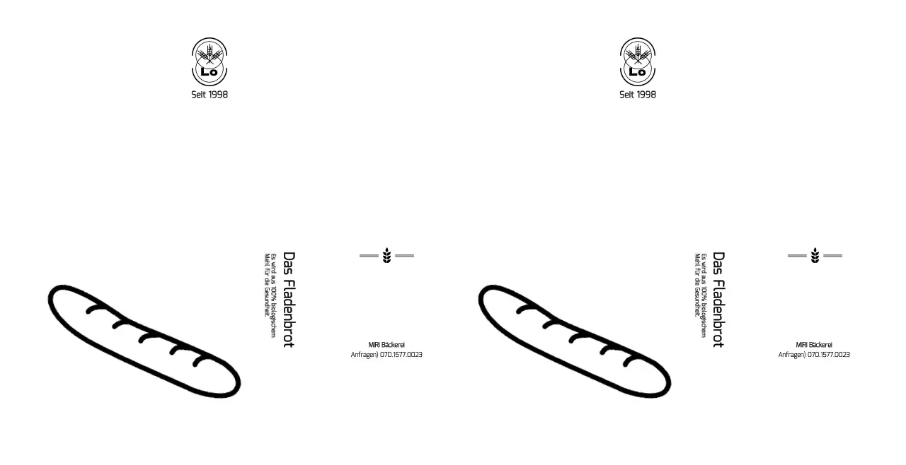 Einfache, monochrome Baguette Illustration Stil für Bäckerei Informationen und Werbung